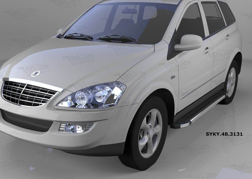 Can Otomotiv SYKY.48.3131 пороги алюминиевые (Brillant) SsangYong Kyron (2006-) (черн/нерж)