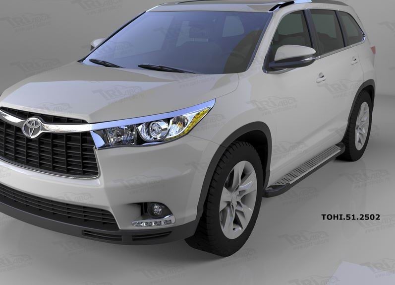 Can Otomotiv TOHI.51.2502 пороги алюминиевые (Sapphire Silver) Toyota Highlander (Тойота Хайлендер) (2014-)