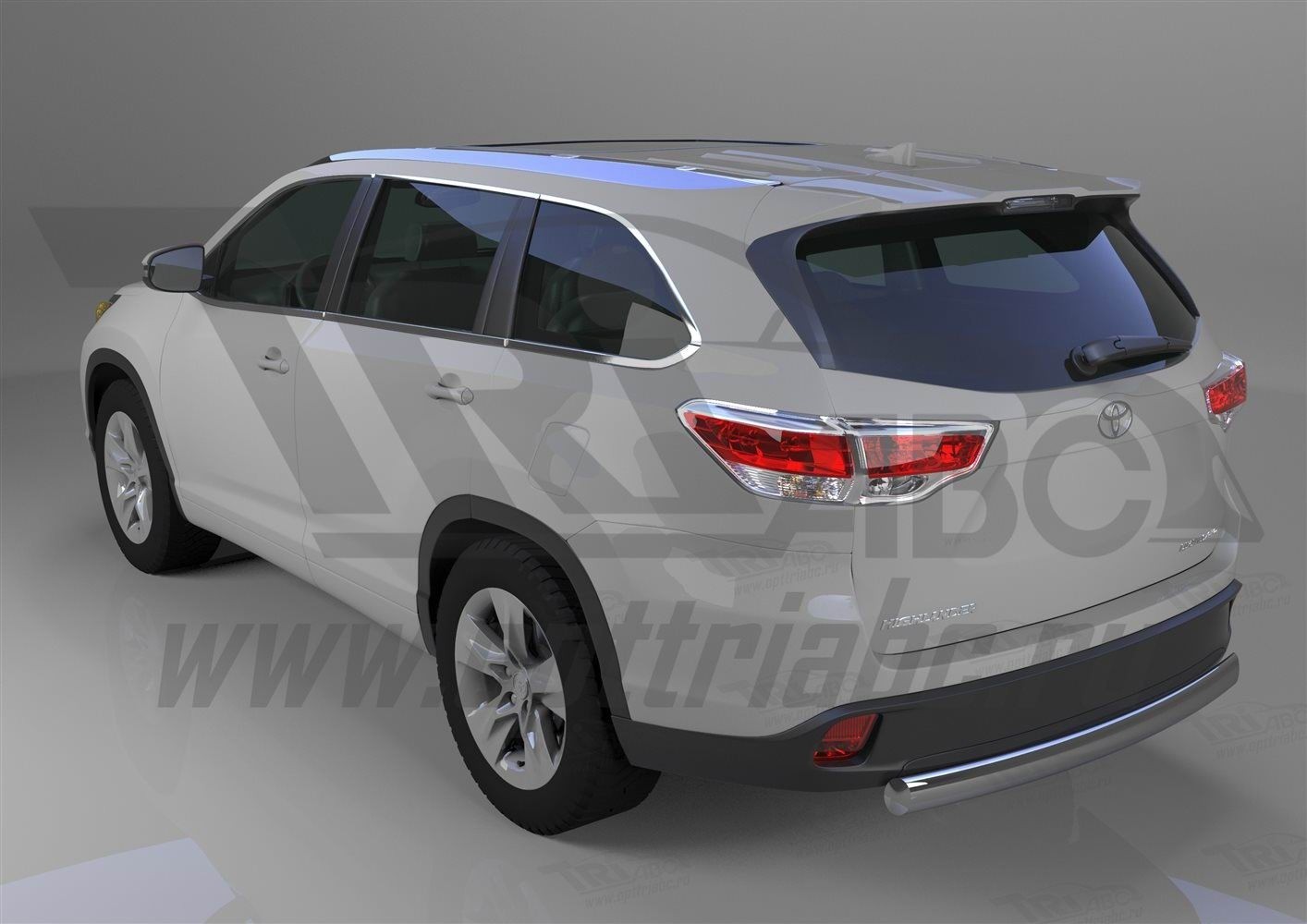 Can Otomotiv TOHI.55.1406 защита заднего бампера Toyota Highlander (2014-) (овал) d 75x42*