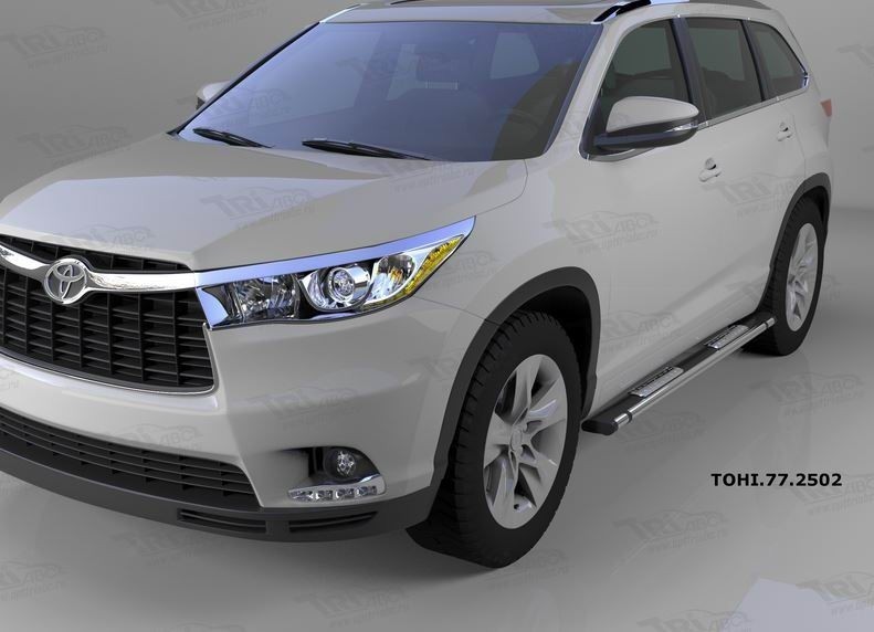 Can Otomotiv TOHI.77.2502 пороги алюминиевые (Emerald Black) Toyota Highlander (Тойота Хайлендер) (2014-)