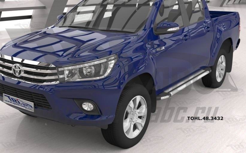 Can Otomotiv TOHL.48.3432 пороги алюминиевые (Brillant) Toyota HiLux (2015-) (серебр)