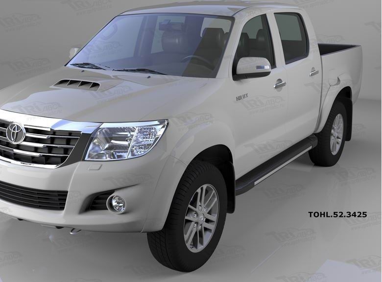 Can Otomotiv TOHL.52.3425 пороги алюминиевые (Onyx) Toyota HiLux (2012-2015)