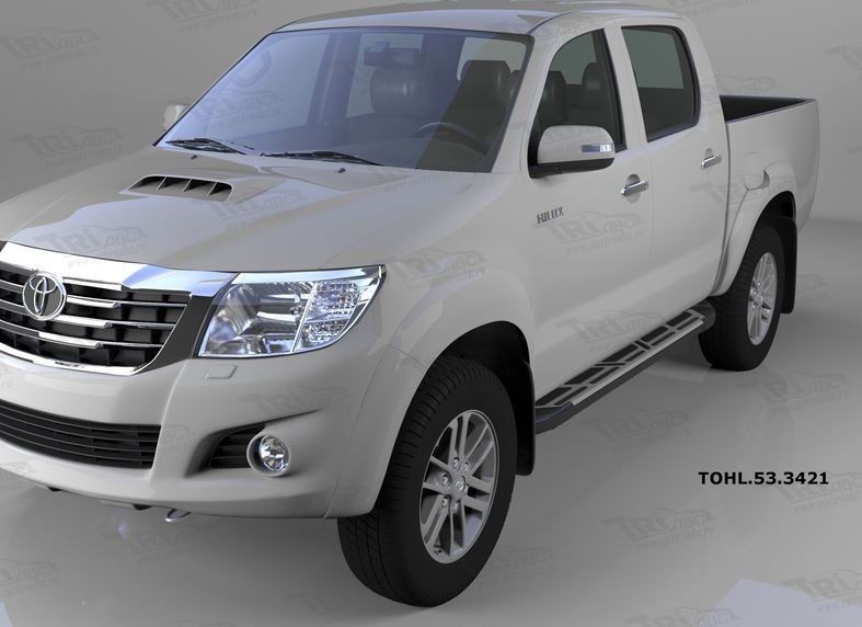 Can Otomotiv TOHL.53.3421 пороги алюминиевые (Corund Silver) Toyota HiLux(2012-2015)