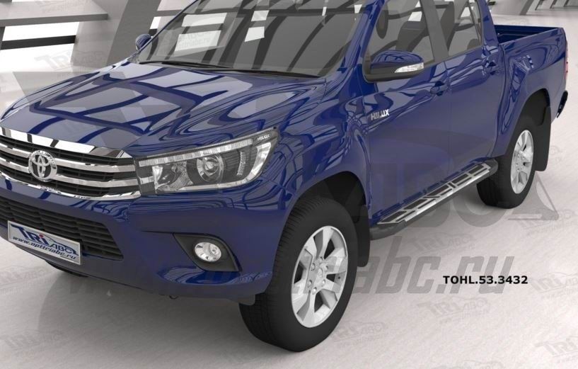 Can Otomotiv TOHL.53.3432 пороги алюминиевые (Corund Silver) Toyota HiLux (2015-)