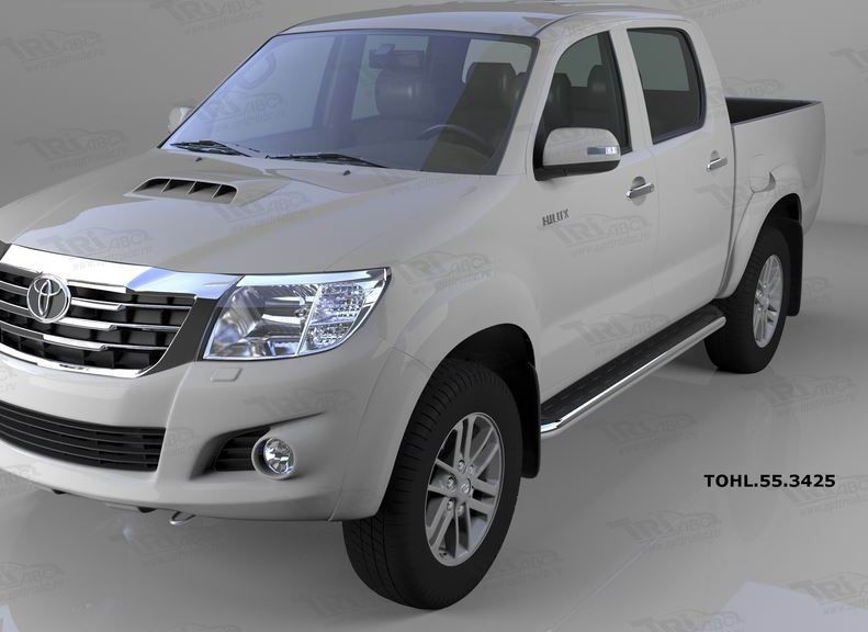 Can Otomotiv TOHL.55.3425 пороги алюминиевые (Ring) Toyota HiLux (2012-2015)