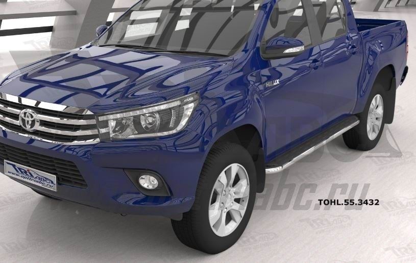 Can Otomotiv TOHL.55.3432 пороги алюминиевые (Ring) Toyota HiLux (2015-)