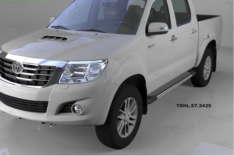 Can Otomotiv TOHL.57.3425 пороги алюминиевые (Topaz) Toyota HiLux (2012-2015)