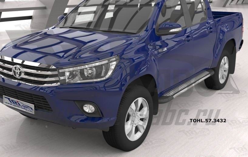 Can Otomotiv TOHL.57.3432 пороги алюминиевые (Topaz) Toyota HiLux (2015-)