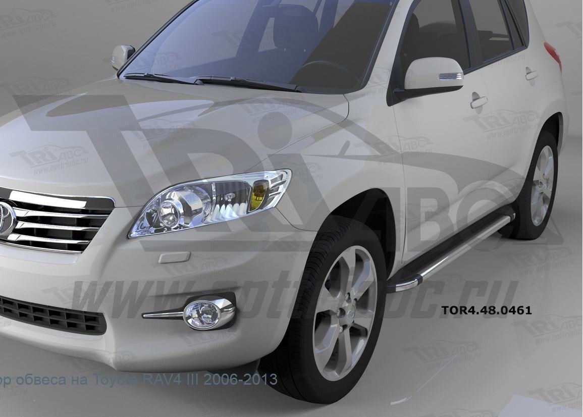 Can Otomotiv TOR4.48.0461 пороги алюминиевые (Brillant) Toyota RAV4 (короткая база) (2006-2013) (черн/нерж)