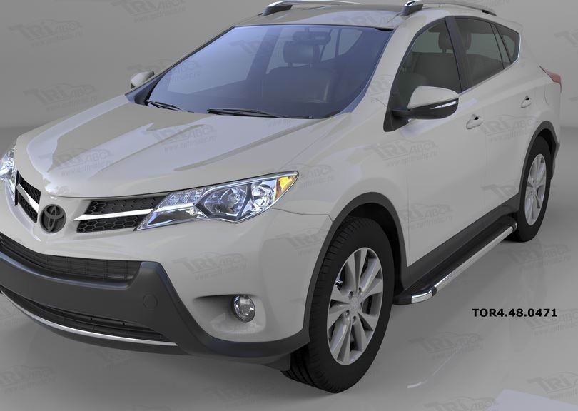 Can Otomotiv TOR4.48.0471 пороги алюминиевые (Brillant) Toyota RAV4 (2013-/ 2015-) (черн/нерж) силовой крепеж