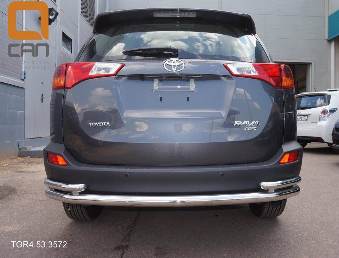 Can Otomotiv TOR4.53.3572 защита заднего бампера Toyota RAV4 (2013- 2015) (одинарная с уголками) d 60/42