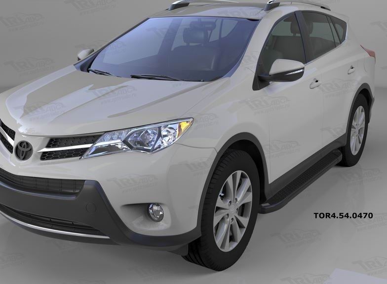 Can Otomotiv TOR4.54.0470 пороги алюминиевые (Sapphire Black) Toyota RAV4 (2013-/ 2015-) силовой крепеж