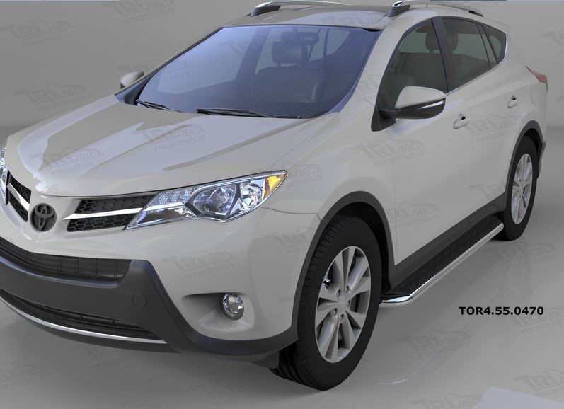 Can Otomotiv TOR4.55.0470 пороги алюминиевые (Ring) Toyota RAV4 (2013-/ 2015-) силовой крепеж
