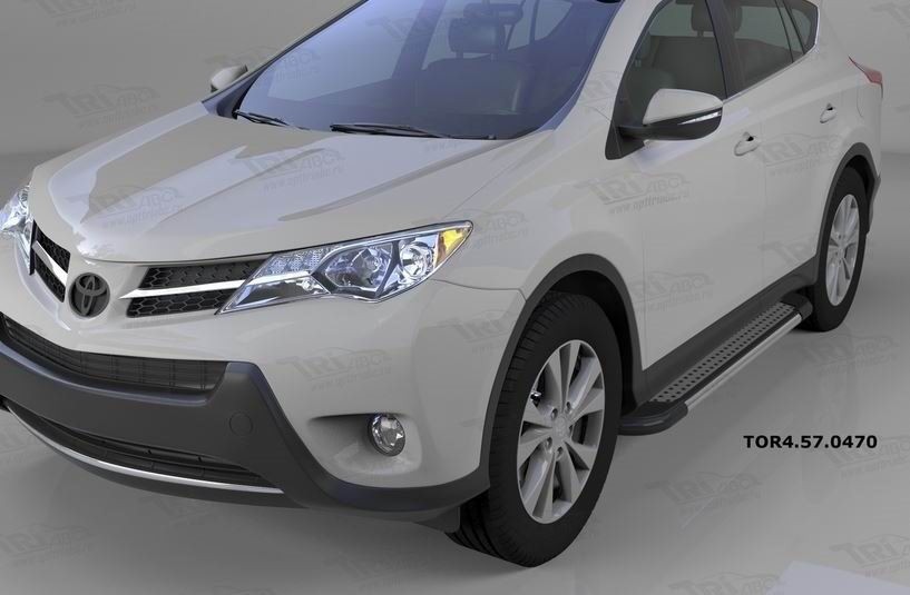 Can Otomotiv TOR4.57.0470 пороги алюминиевые (Topaz) Toyota RAV4 (2013-/ 2015-) силовой крепеж