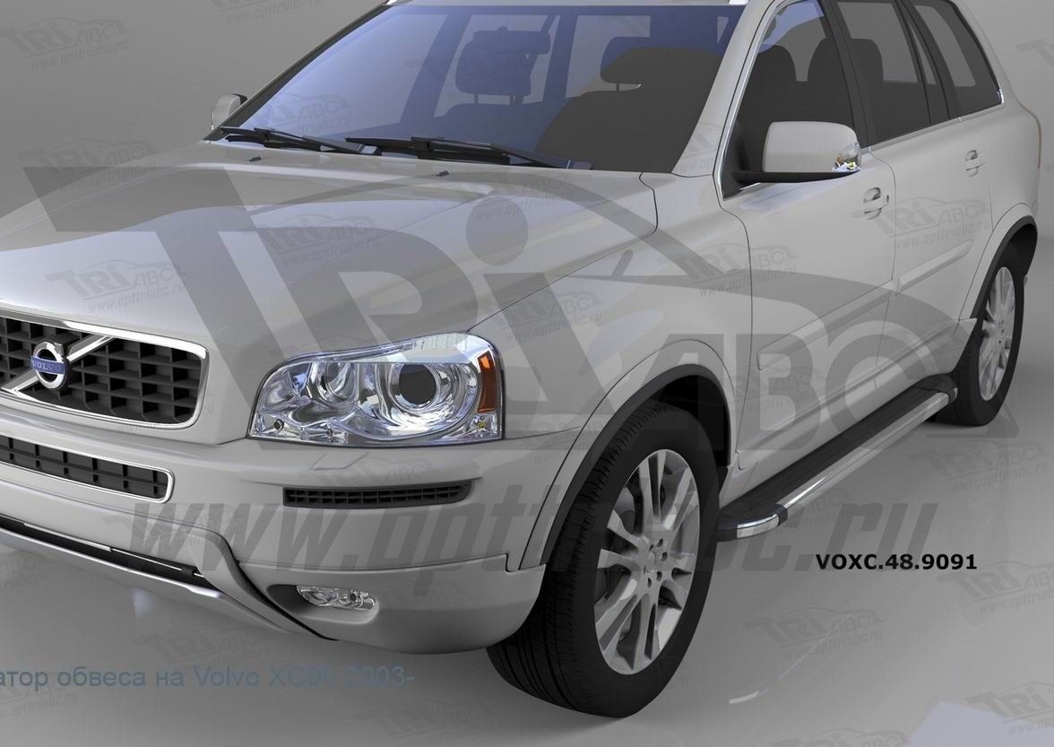 Can Otomotiv VOXC.48.9091 пороги алюминиевые (Brillant) Volvo XC90 (2006-) (черн/нерж)