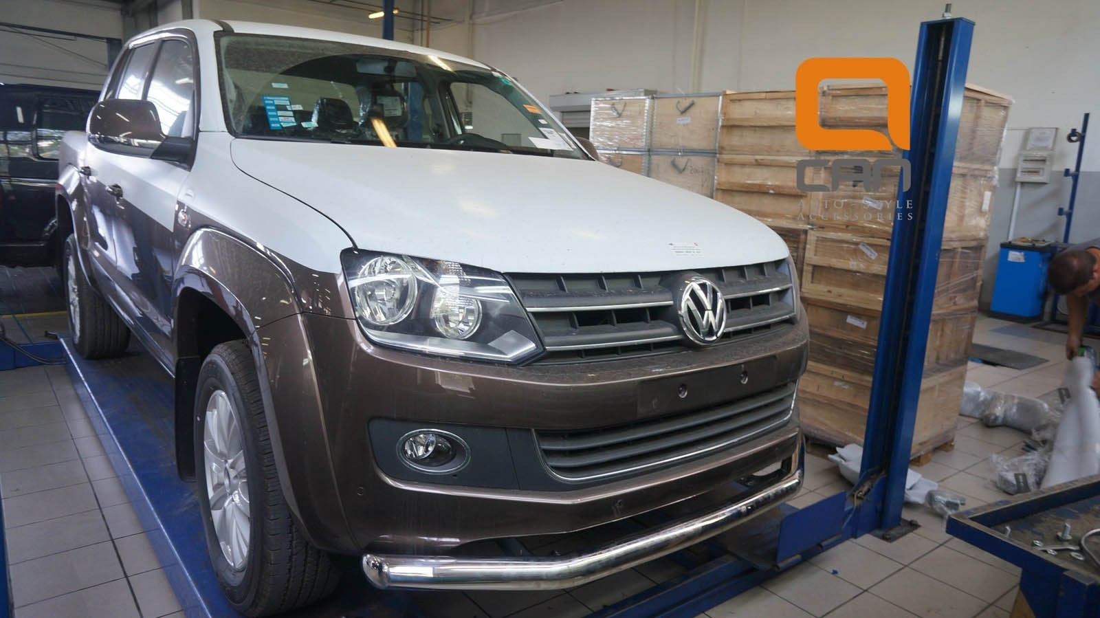 Can Otomotiv VWAM.33.1034 защита переднего бампера Volkswagen Amarok (2010-) (одинарная) d76