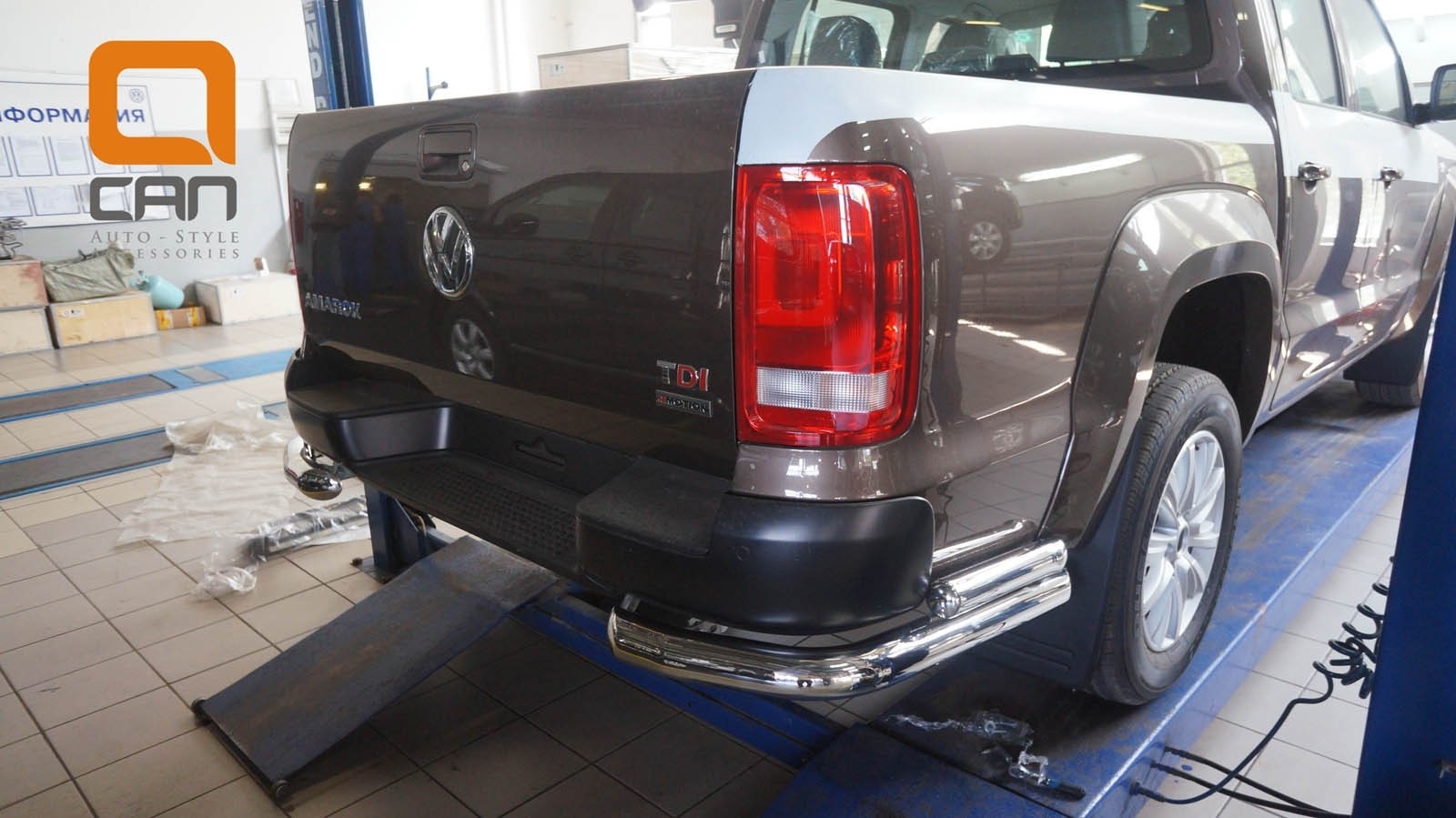 Can Otomotiv VWAM.53.1024 защита заднего бампера Volkswagen Amarok (2010-) (уголки) d76/60