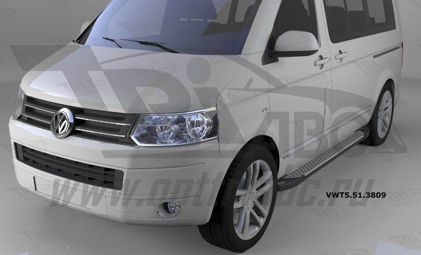 Can Otomotiv VWT5.51.3809 пороги алюминиевые (Sapphire Silver) Volkswagen T5 / T6 Caravelle/Transporter (короткая база)