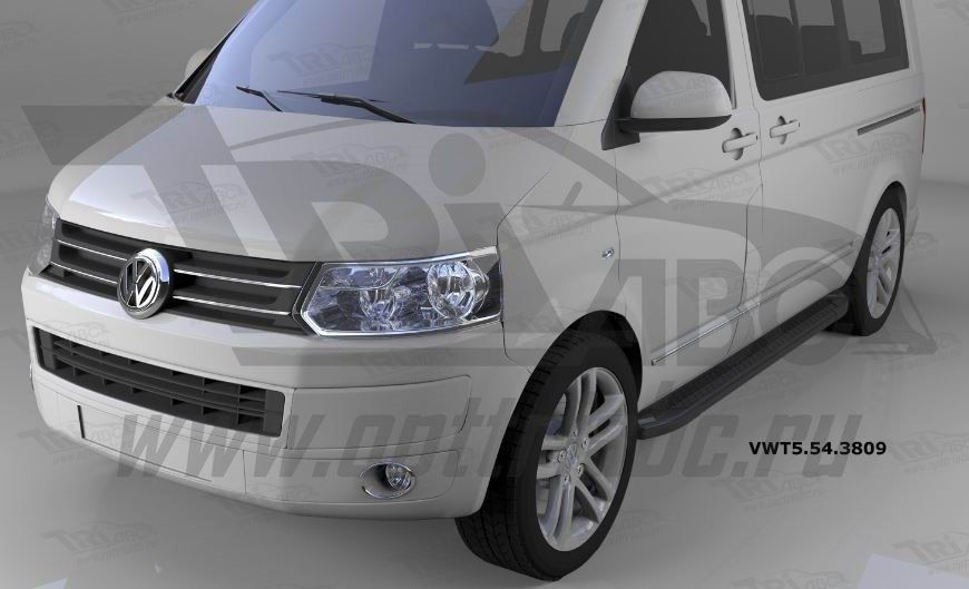 Can Otomotiv VWT5.54.3809 пороги алюминиевые (Sapphire Black) Volkswagen T5 / T6 Caravelle/Transporter (короткая база)