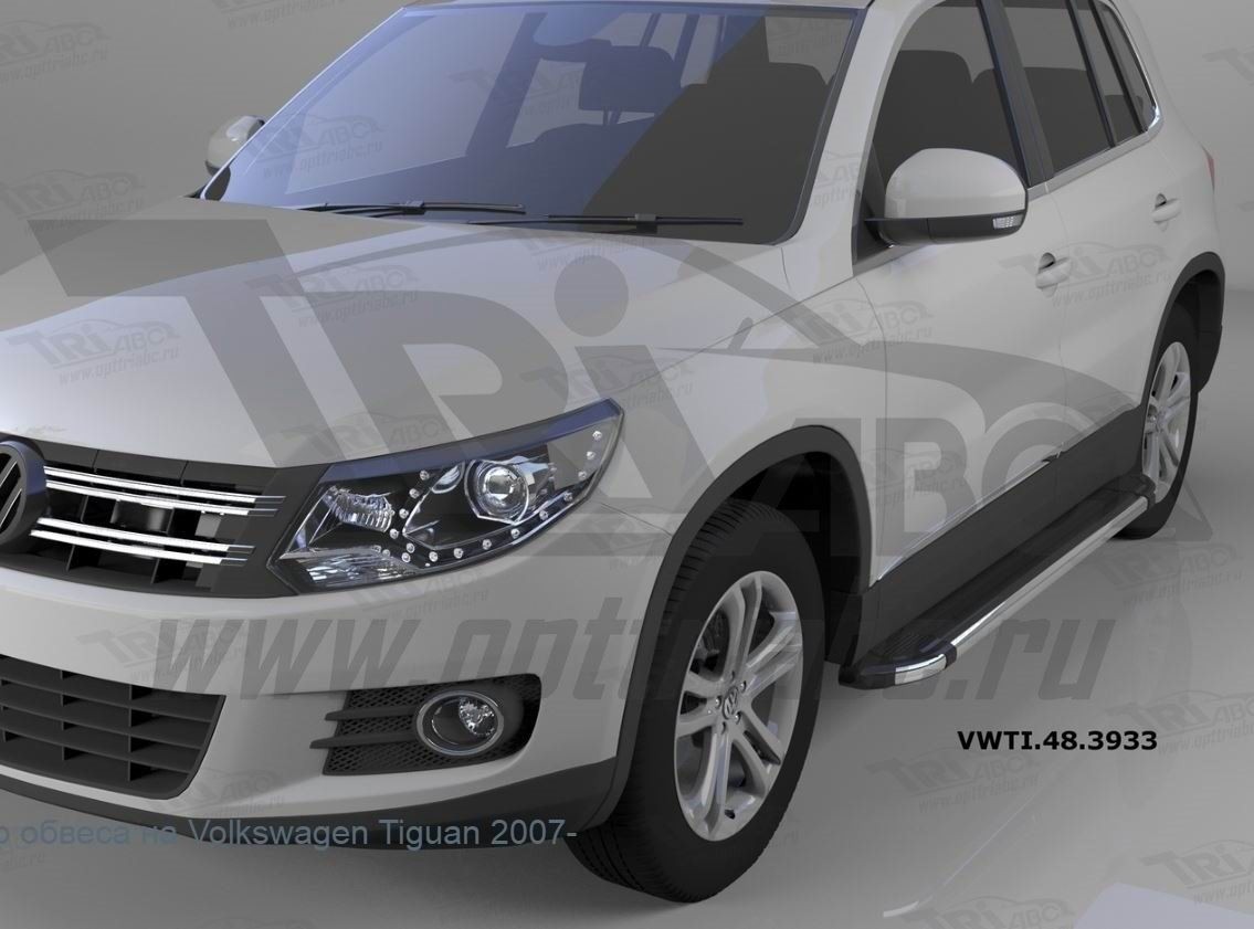 Can Otomotiv VWTI.48.3933 пороги алюминиевые (Brillant) Volkswagen Tiguan (Тигуан) (2008-) (черн/нерж)