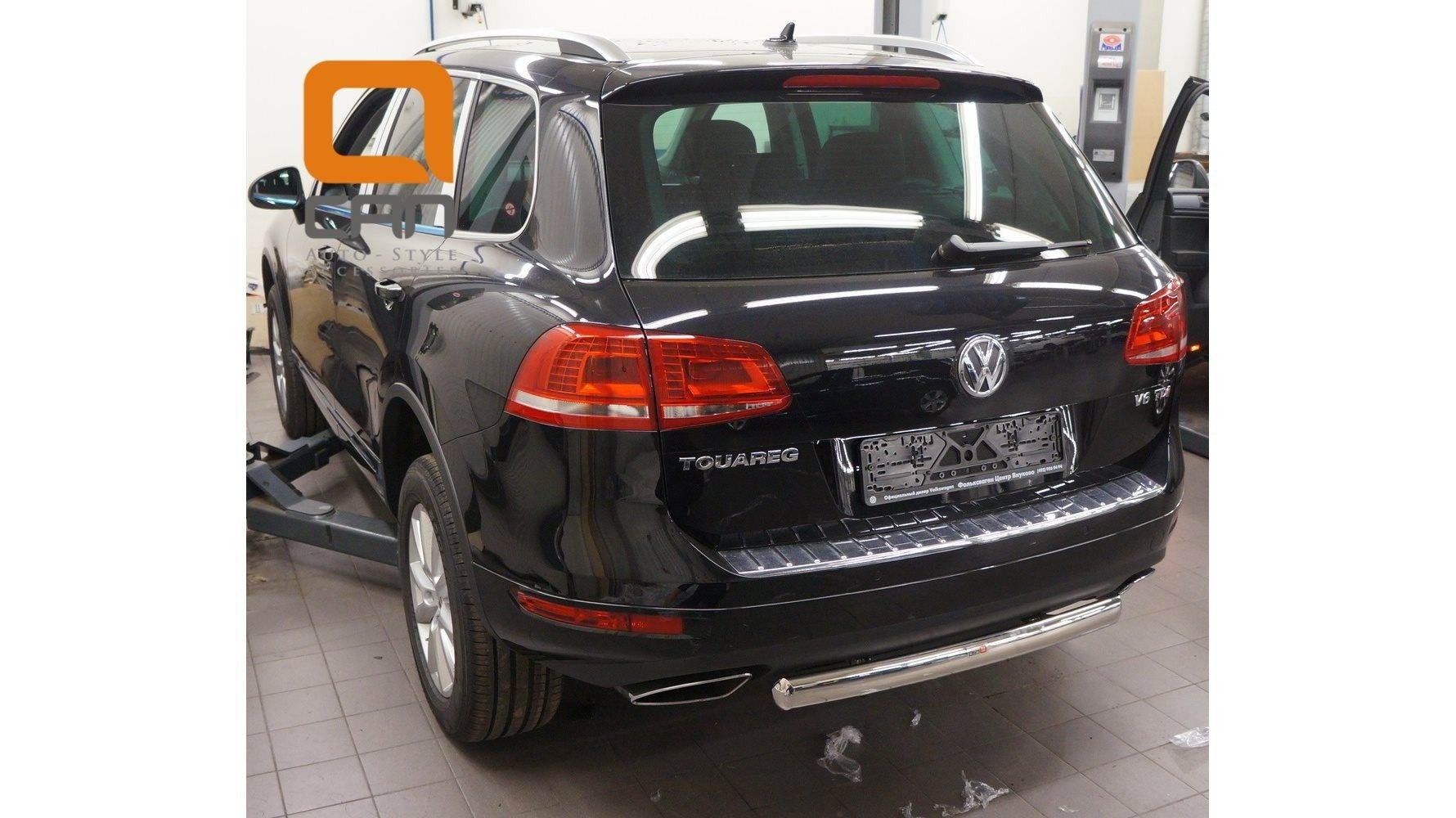 Can Otomotiv VWTU.57.4524 защита заднего бампера Volkswagen Touareg (2010-) (одинарная) овал 76/42*