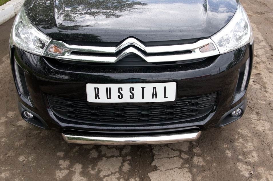 Руссталь C4Z-000551 защита переднего бампера d63 на Citroen C-4 Aircross 2012-