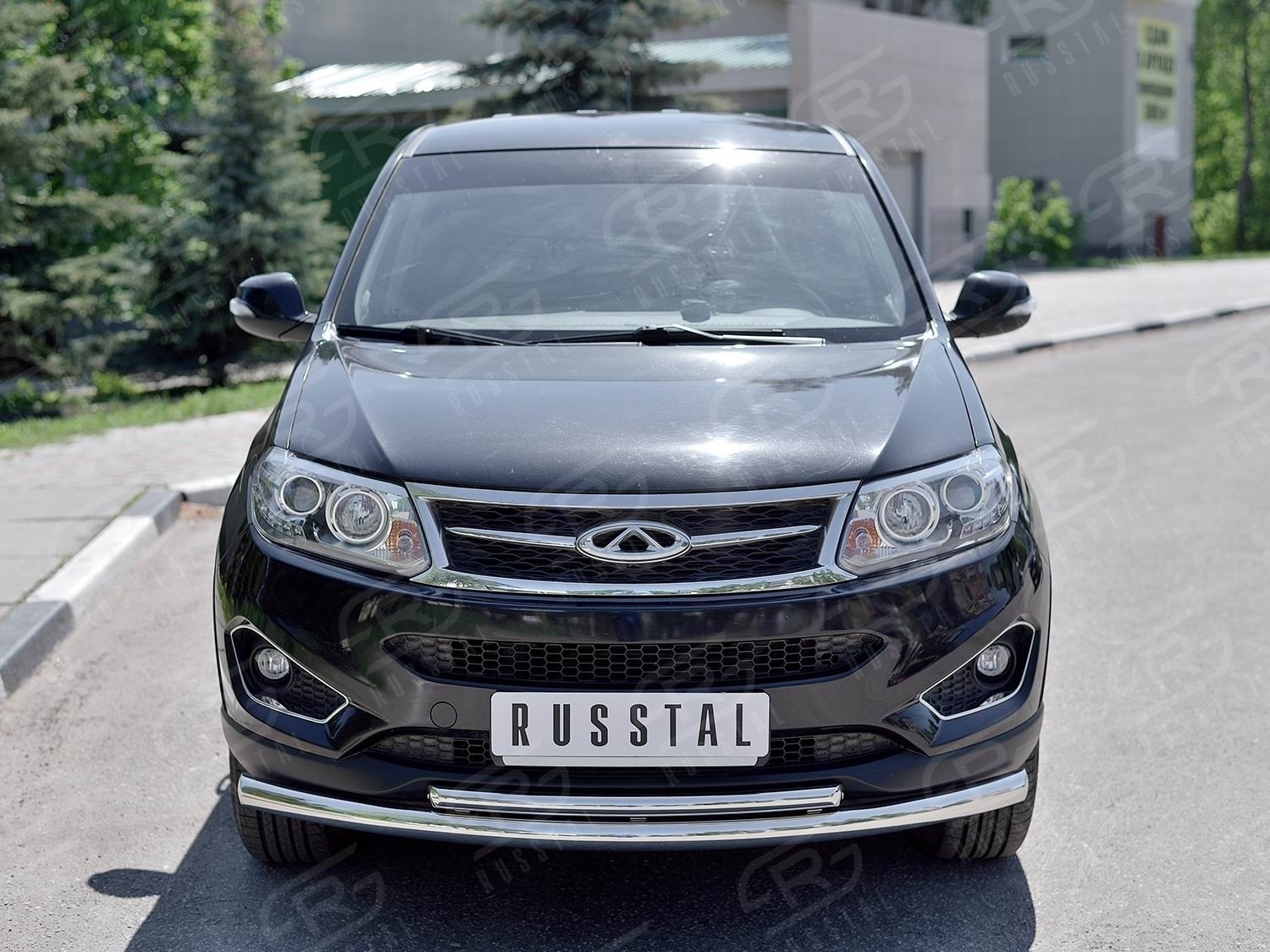 Руссталь CT5Z-002262 защита переднего бампера d63 дуга-d42 дуга на Chery Tiggo 5 2014