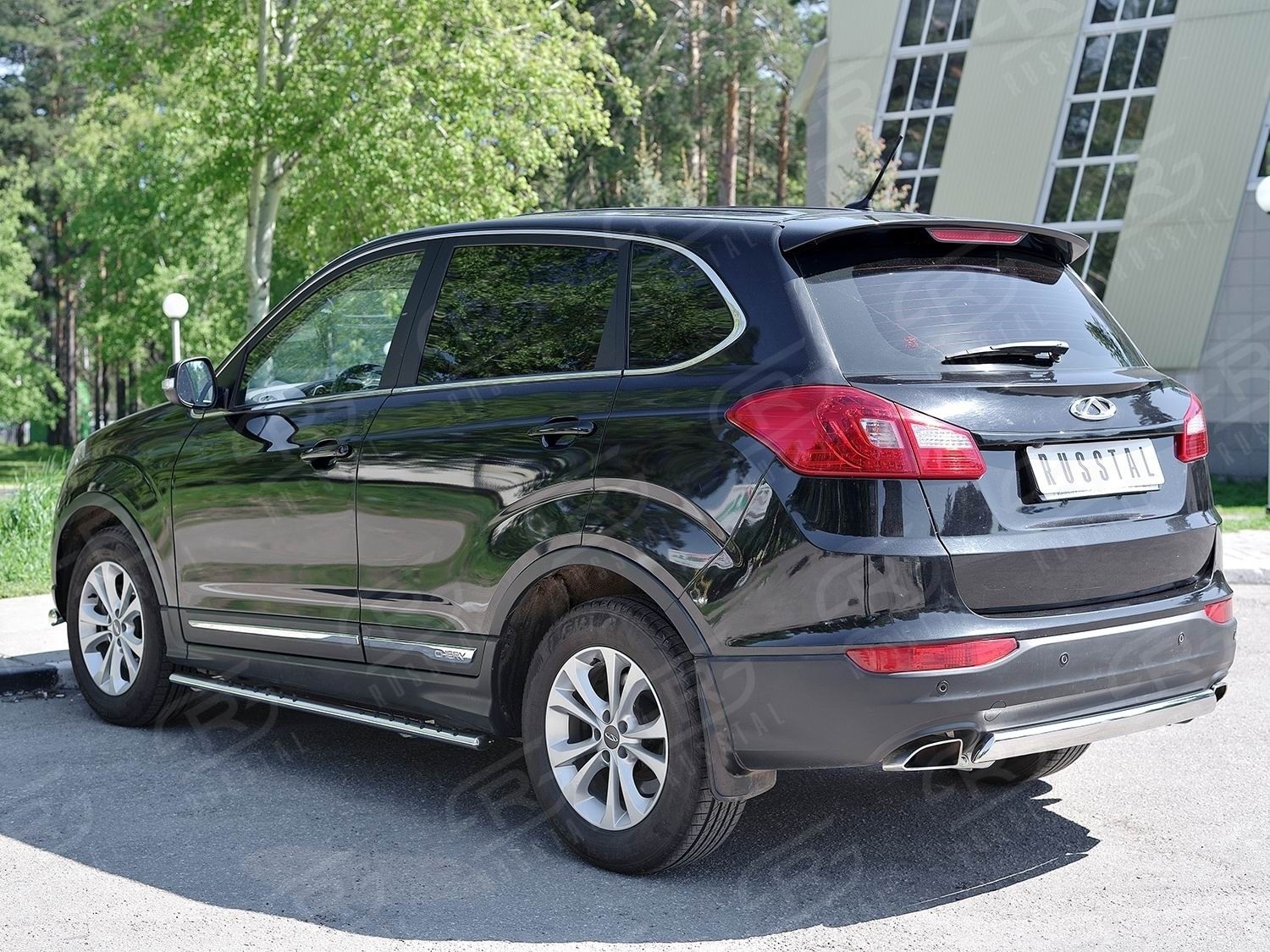 Руссталь CT5Z-002267 защита заднего бампера d75х42 дуга на Chery Tiggo 5 2014