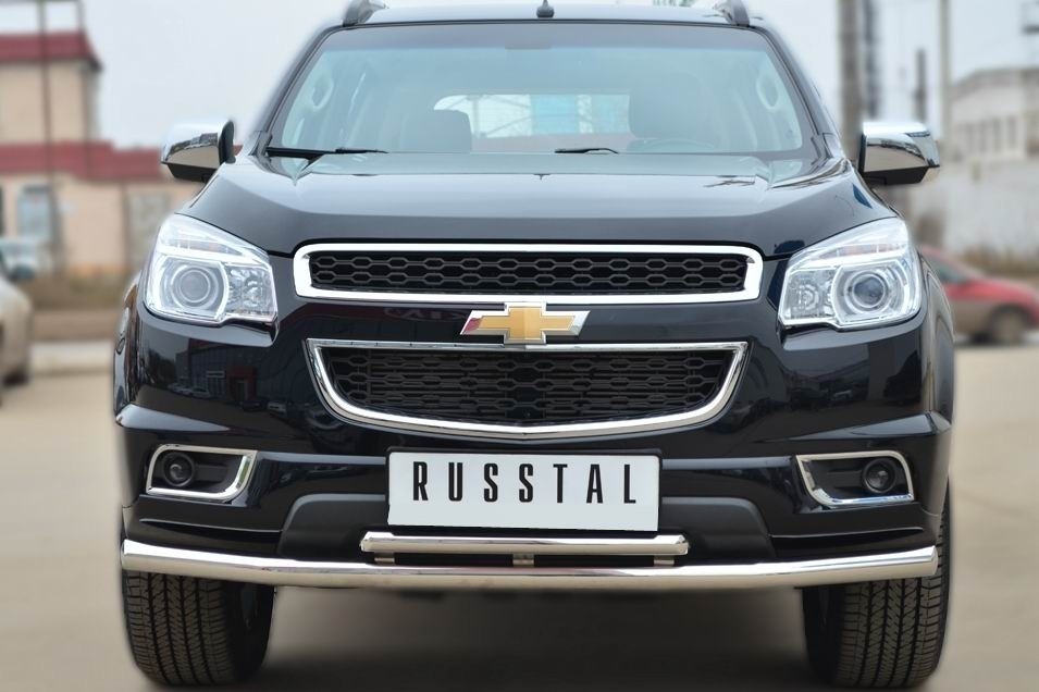 Руссталь CTRZ-001505 защита переднего бампера d63 (секции) d42 (дуга) на Chevrolet Trailblazer 2012-