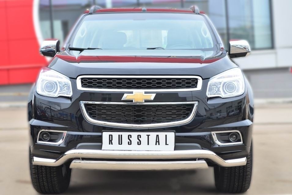 Руссталь CTRZ-001506 защита переднего бампера d63 (волна) 75х42 (дуга) на Chevrolet Trailblazer 2012-