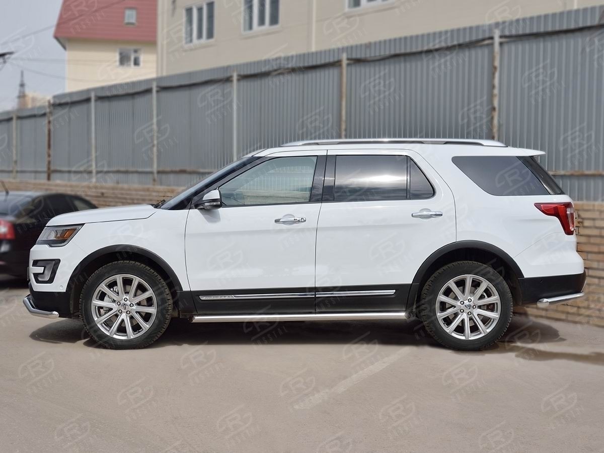 Руссталь FET-0026641 пороги труба d63 (со скошенными торцами) на Ford Explorer 2016-