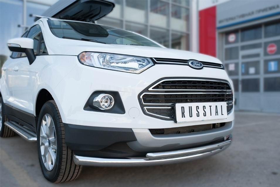 Руссталь FEZ-002054 защита переднего бампера d63 (дуга) d42(дуга) на Ford Ecosport 2014-