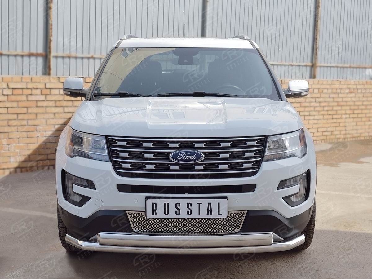 Руссталь FEZ-002659 защита переднего бампера d63 секции-d75х42 дуга на Ford Explorer 2016-