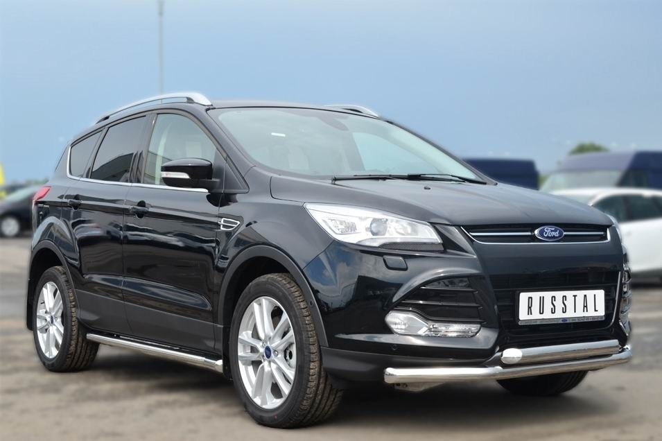 Руссталь FGT-0013801 пороги труба d63 (со скошенными торцами) на Ford Kuga 2013-