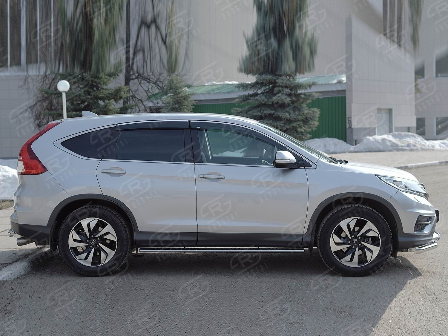 Руссталь HCRO-002223 пороги труба 75х42 овал с проступью на Honda CR-V 2015 2.0