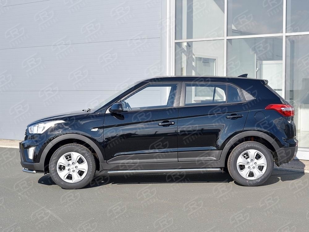 Руссталь HCRT-002427 пороги труба d42 секции (со скругленными торцами) на Hyundai Creta 2016-