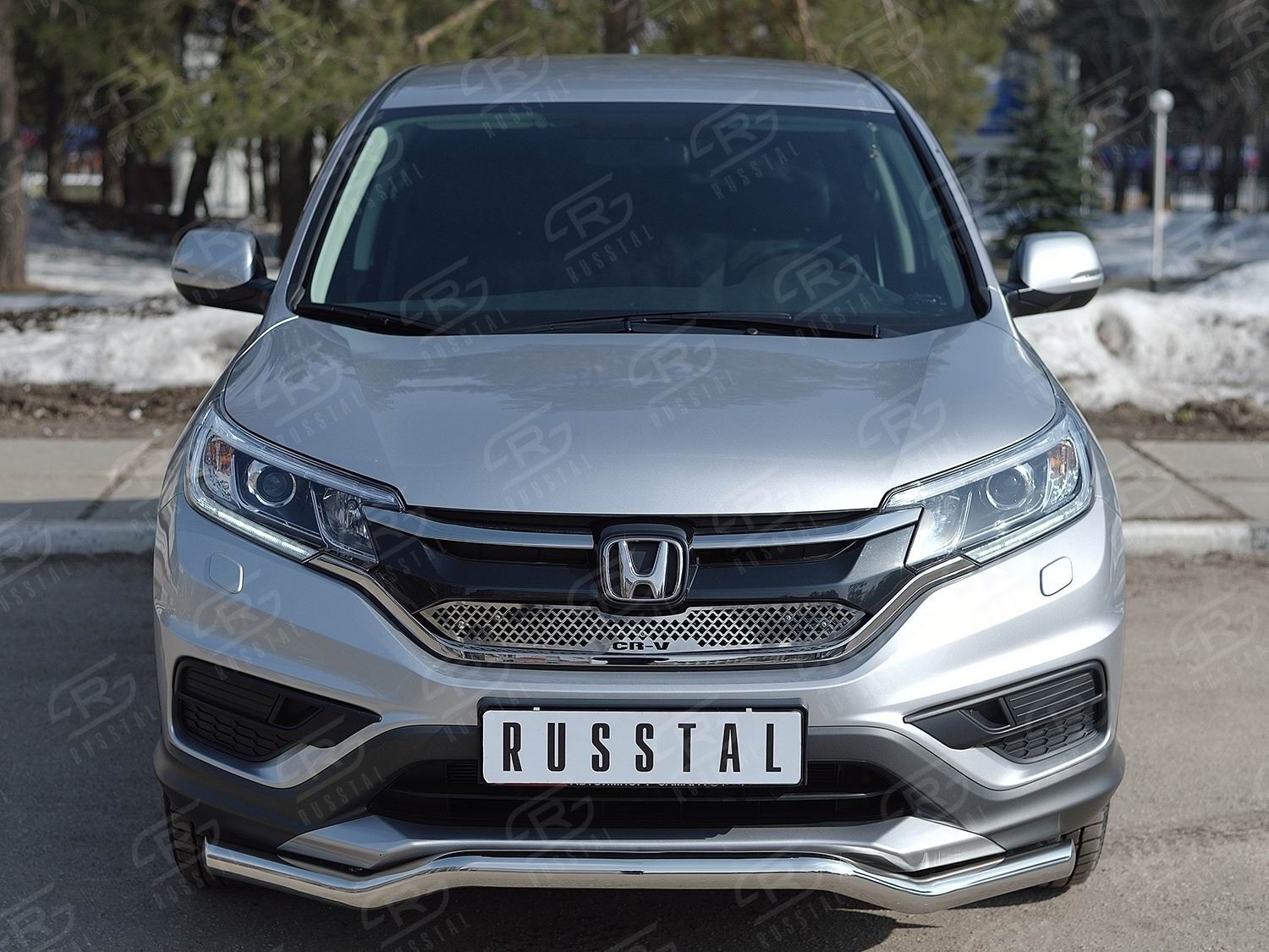 Руссталь HCRZ-002218 защита переднего бампера d63 волна на Honda CR-V 2015 2.0