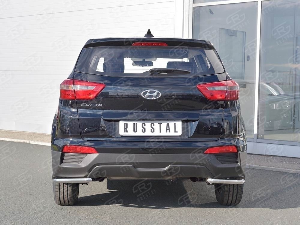 Руссталь HCRZ-002433 защита заднего бампера уголки d42 секция на Hyundai Creta 2016-