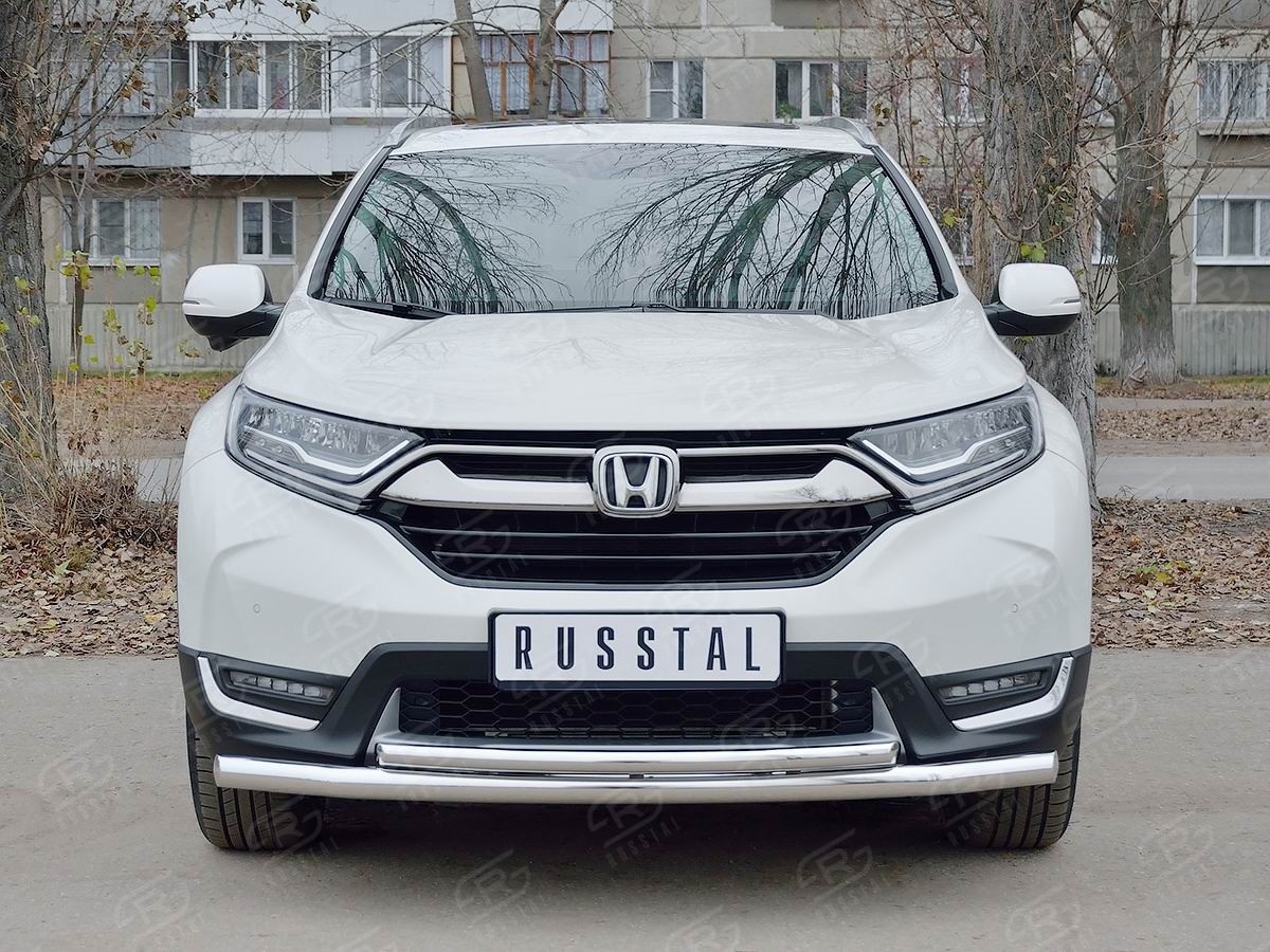 Руссталь HCRZ-002826 защита переднего бампера d63 секции-d42 дуга на Honda CR-V 2017-