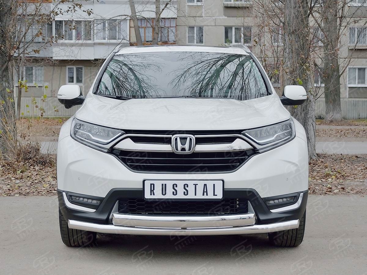 Руссталь HCRZ-002828 защита переднего бампера d63 секции-d75х42 дуга на Honda CR-V 2017-