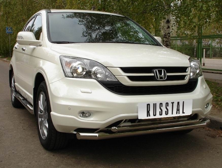 Руссталь HNZ-000225 защита переднего бампера d63/42 (дв.2,0) на Honda CR-V 2010-2012