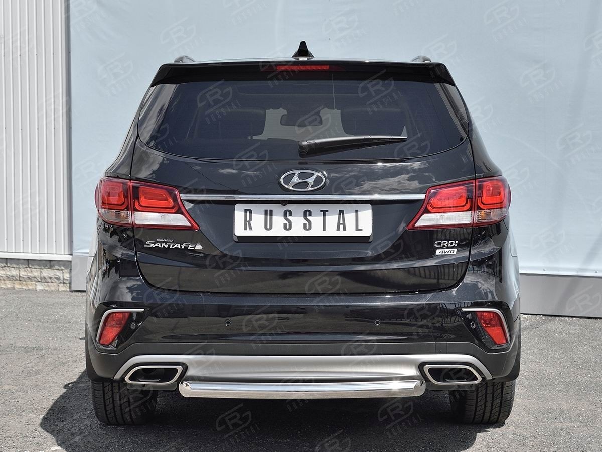 Руссталь HSFZ-002740 защита заднего бампера d63 дуга на Hyundai Santa Fe Grand 2016-