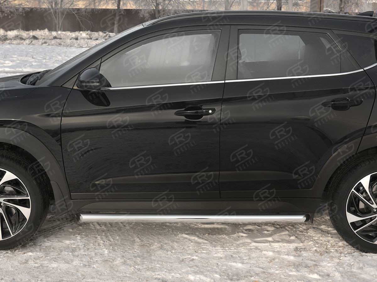 Руссталь HTT-0031001 пороги труба d63 (со скошенными торцами) на Hyundai Tucson 2018-