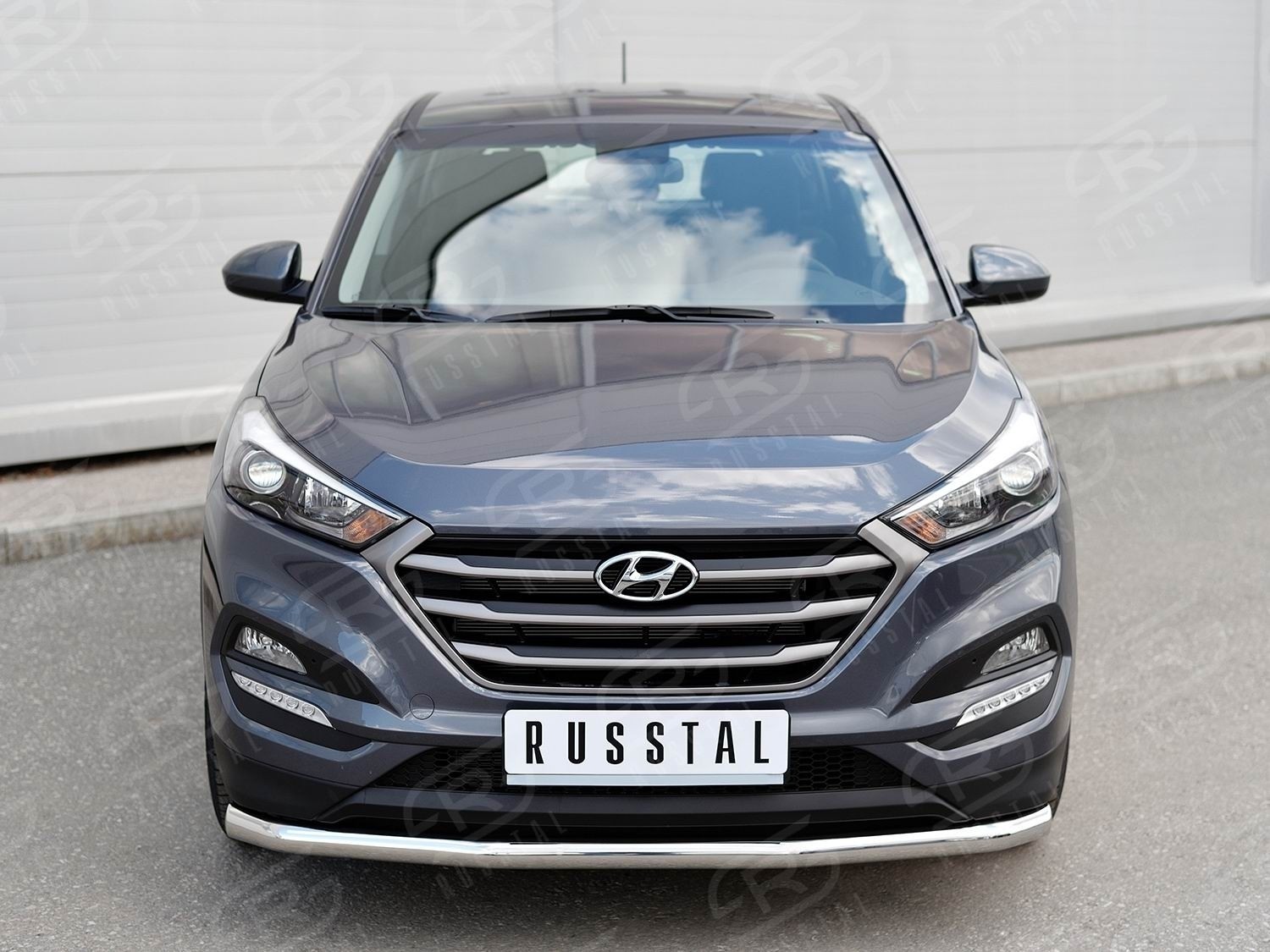 Руссталь HTZ-002231 защита переднего бампера d63 секция на Hyundai Tucson 2015