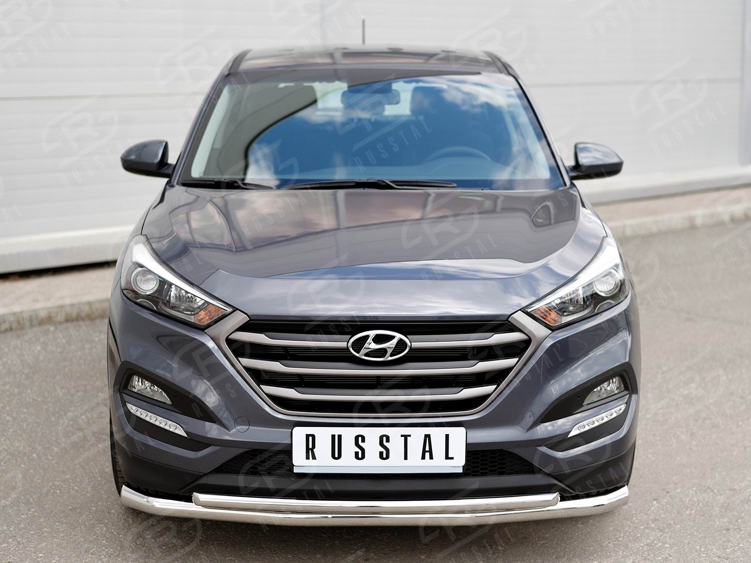 Руссталь HTZ-002233 защита переднего бампера d63 секция-d42 дуга на Hyundai Tucson 2015