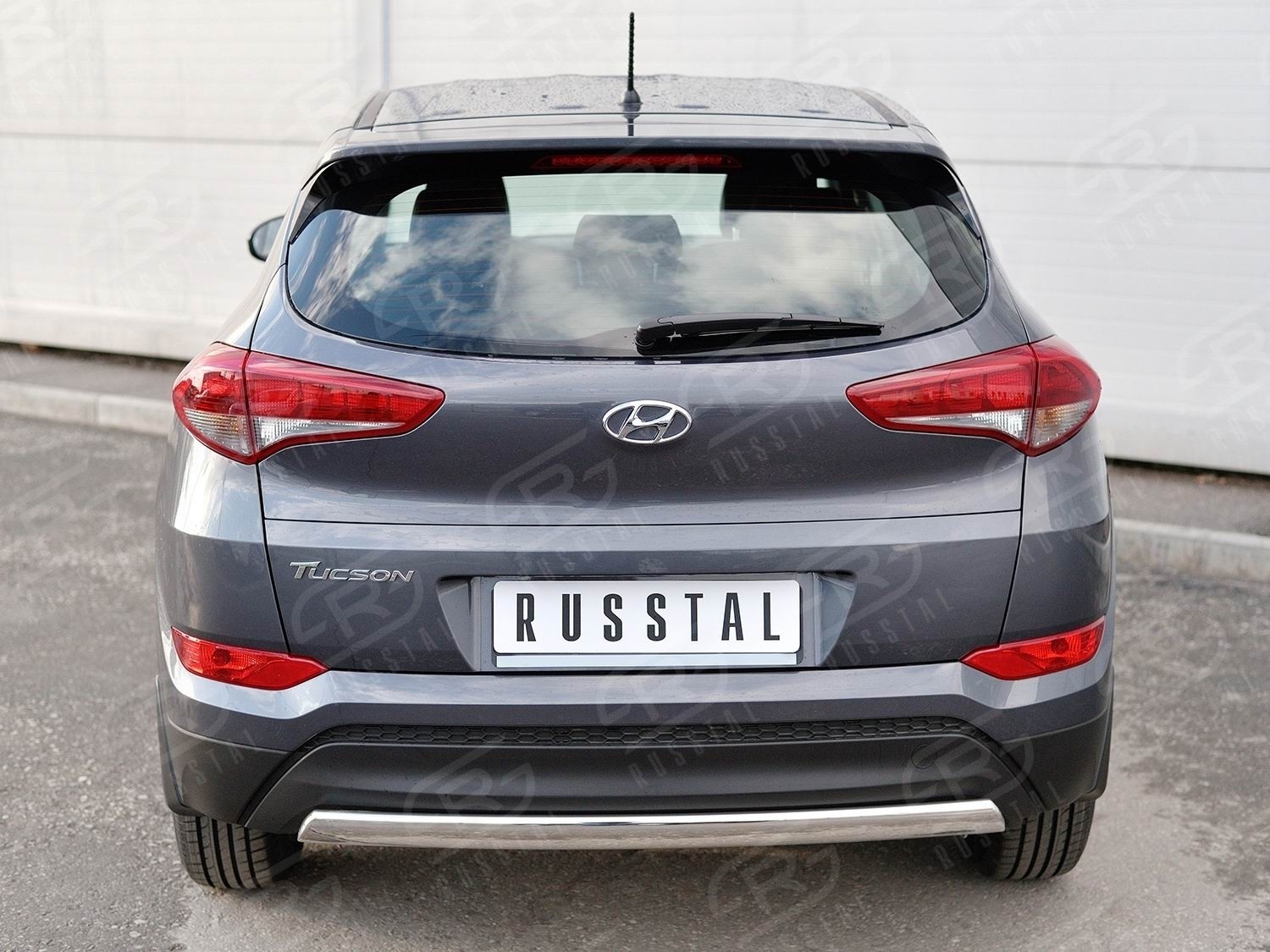 Руссталь HTZ-002238 защита заднего бампера 75х42 дуга на Hyundai Tucson 2015