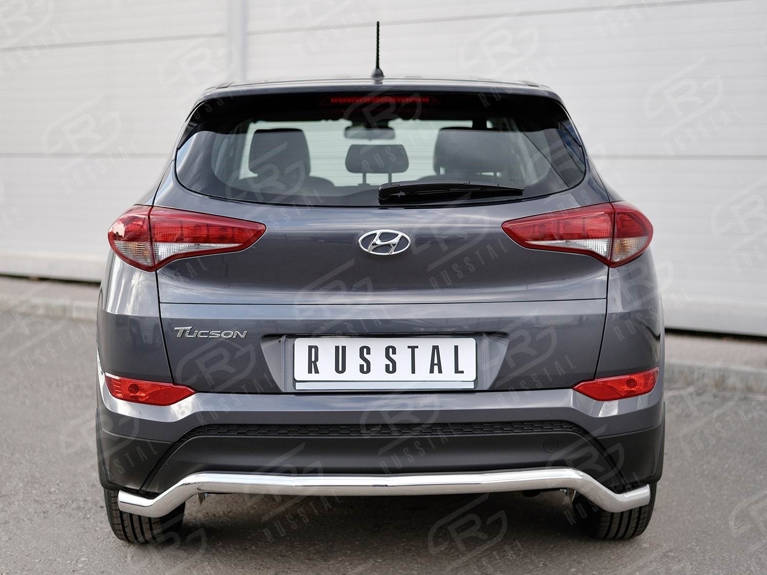 Руссталь HTZ-002239 защита заднего бампера d63 волна на Hyundai Tucson 2015