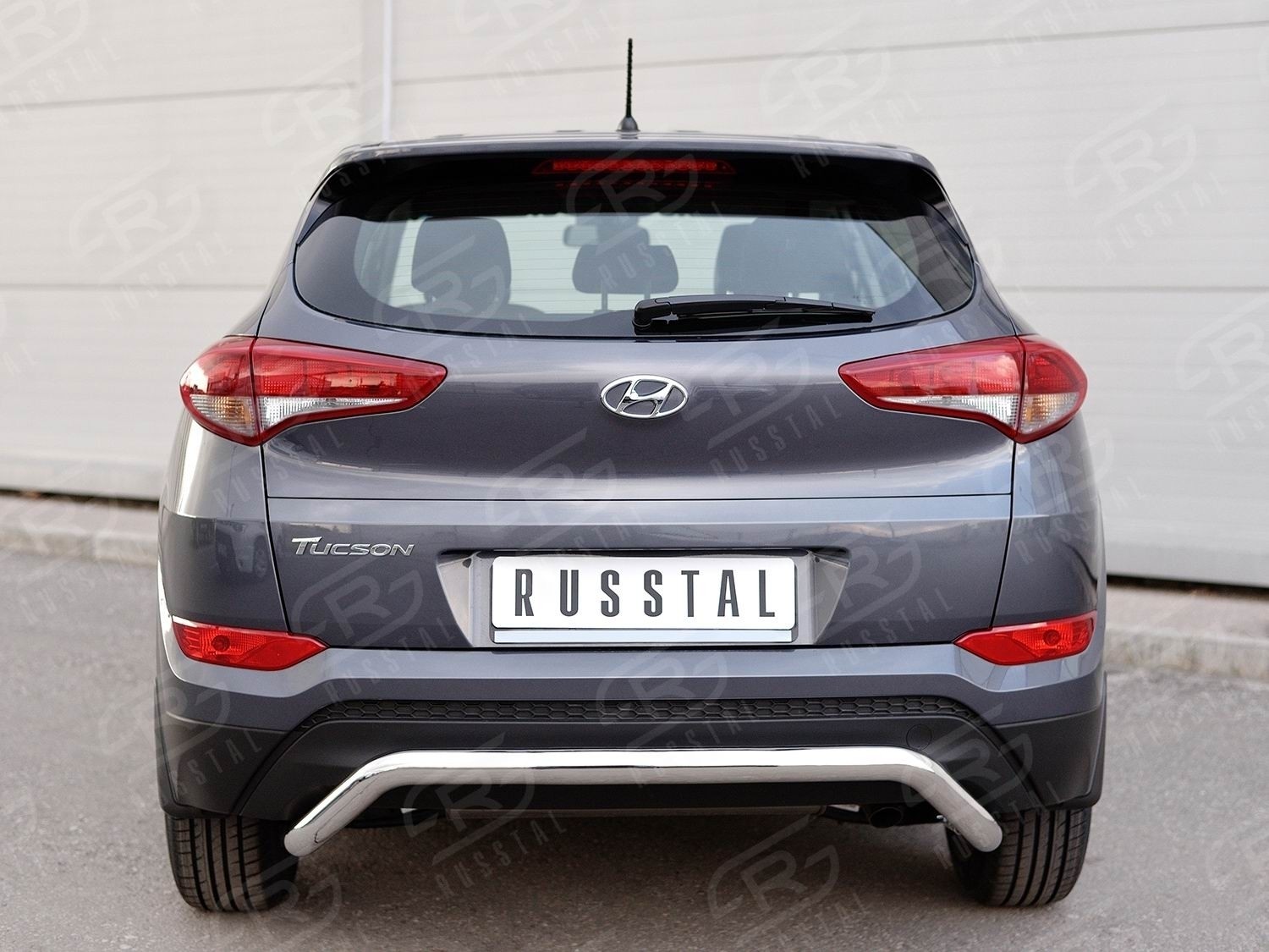 Руссталь HTZ-002240 защита заднего бампера d63 волна под машину на Hyundai Tucson 2015