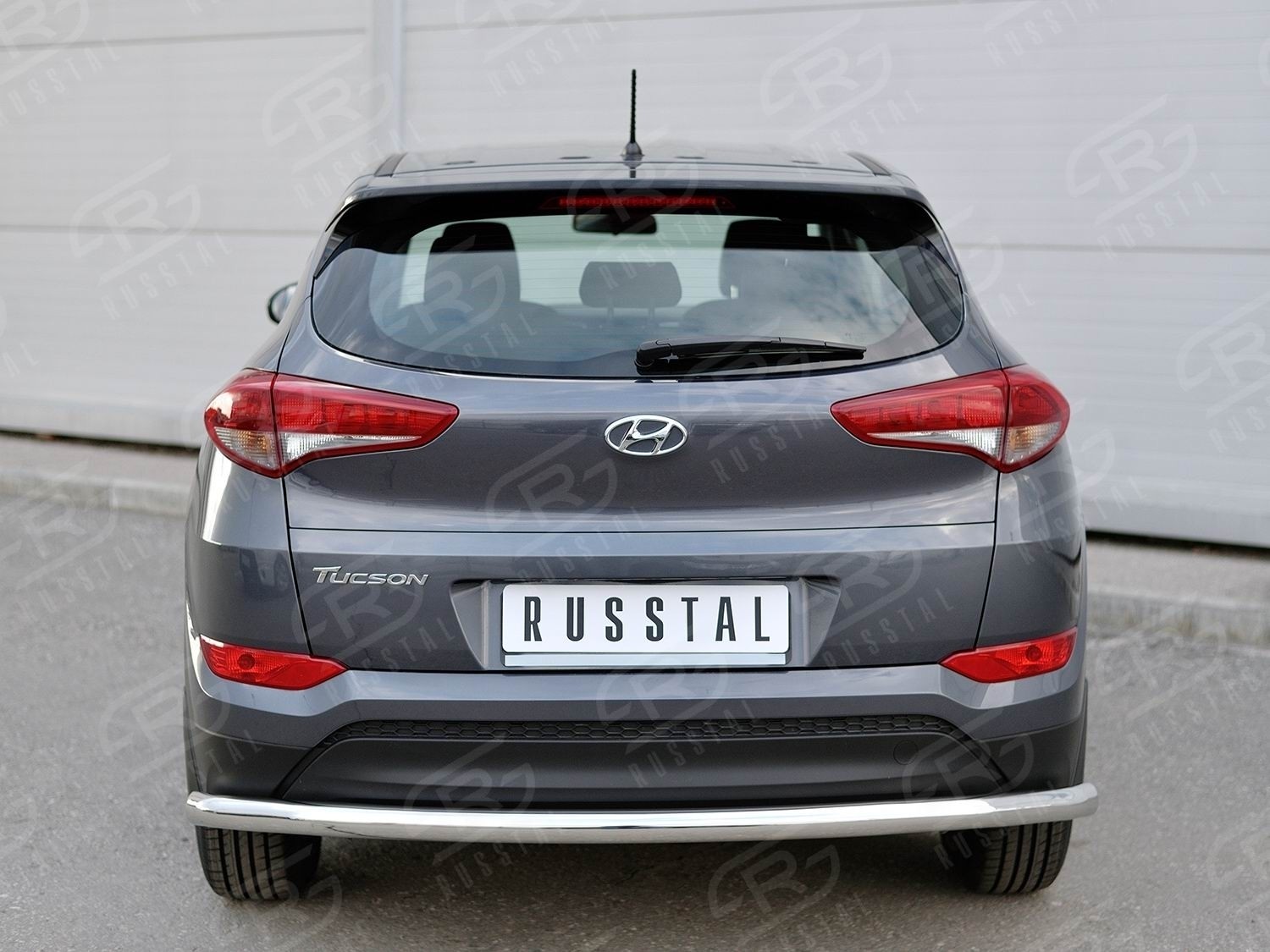 Руссталь HTZ-002242 защита заднего бампера d63 секция на Hyundai Tucson 2015