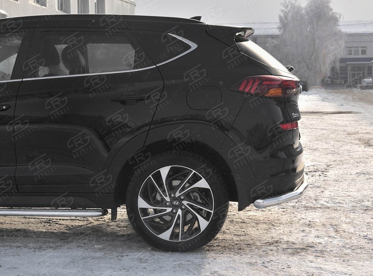 Руссталь HTZ-003106 защита заднего бампера d63 секции на Hyundai Tucson 2018-